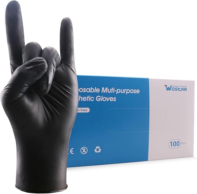 Wostar Synthetic Nitrile Gloves 4Mil Pack of 100